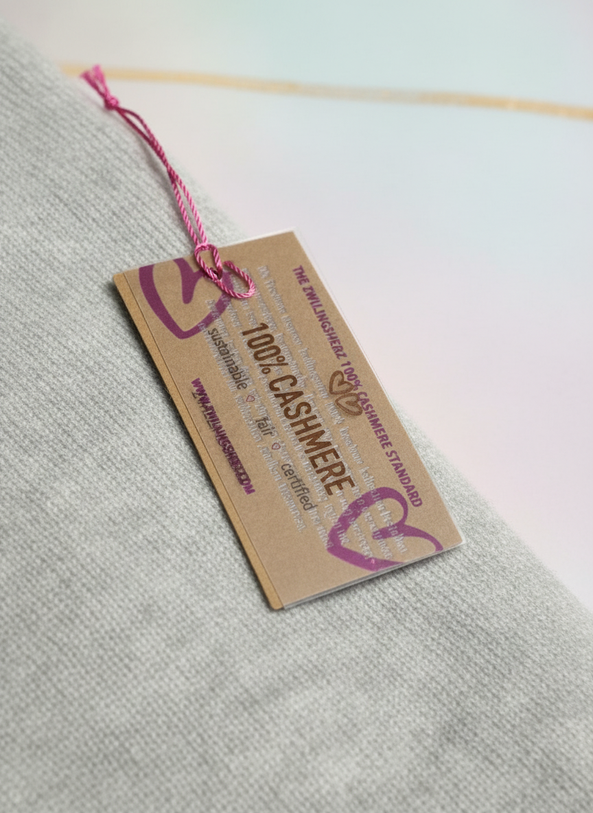 Zwillingsherz 100% Kaschmir-Dreiecksschal