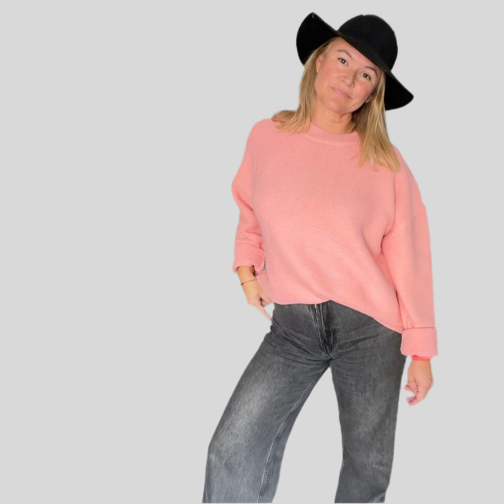 Linksstrick Pullover Apricot