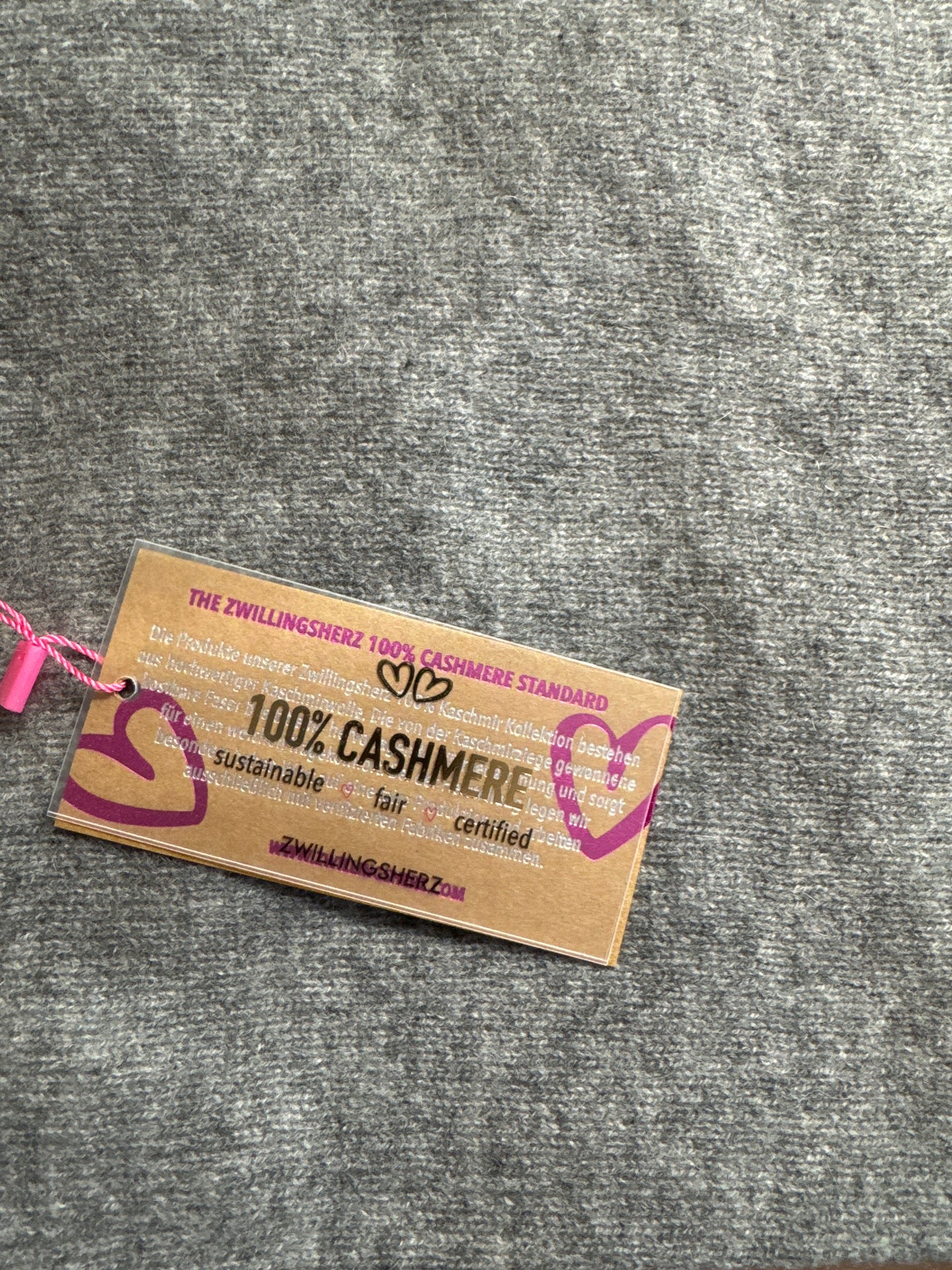 Zwillingsherz 100% Kaschmir-Dreiecksschal