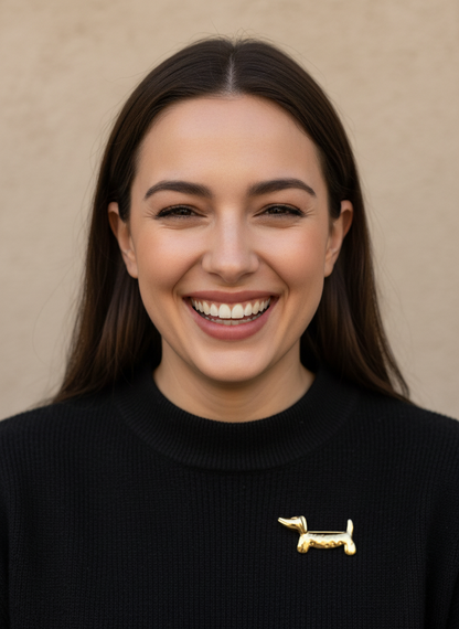 Dackel Brosche · Edelstahl