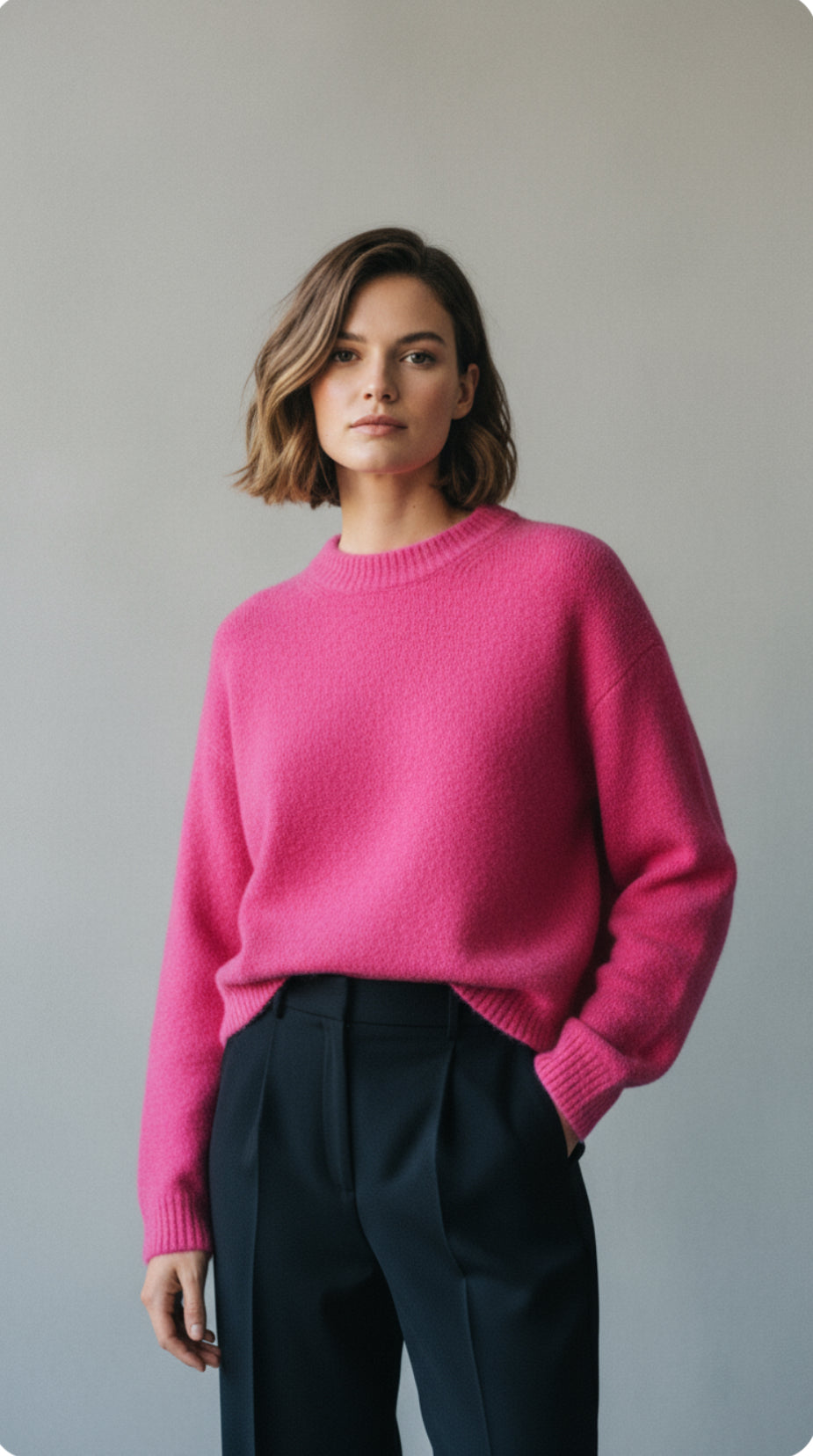 Zwillingsherz kuscheliger Wollmix Rundhalspullover