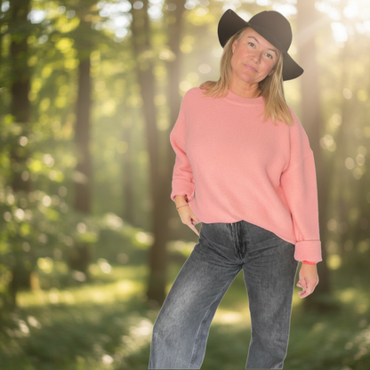 Linksstrick Pullover Apricot