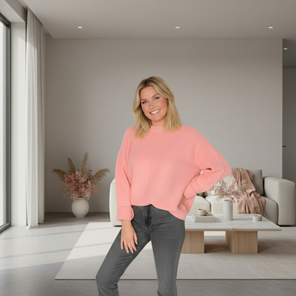 Linksstrick Pullover Apricot