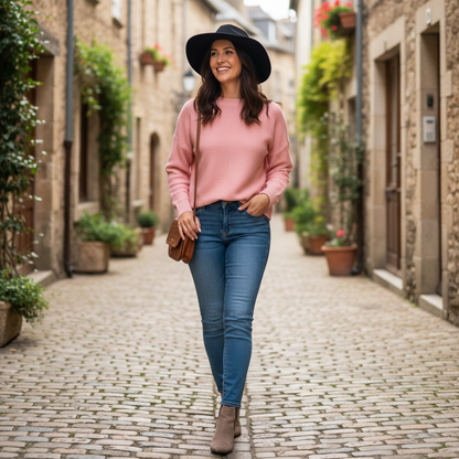 Linksstrick Pullover Apricot