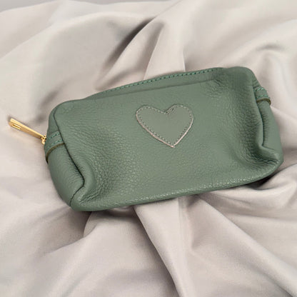 Ledermäppchen mit Herznaht -Made in Italy