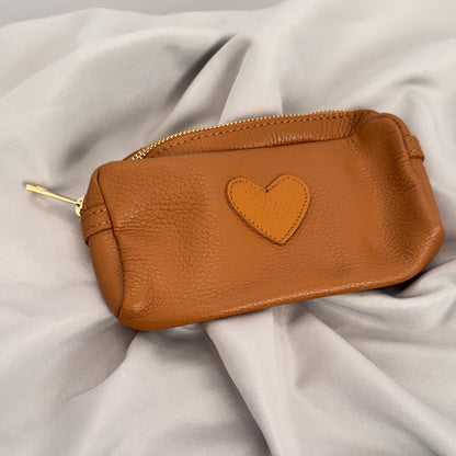 Ledermäppchen mit Herznaht -Made in Italy