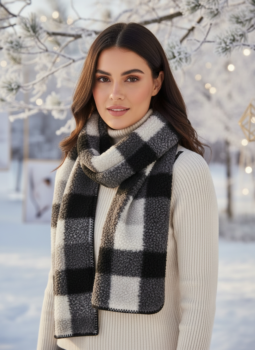 Zwillingsherz Schal Karo & Teddy