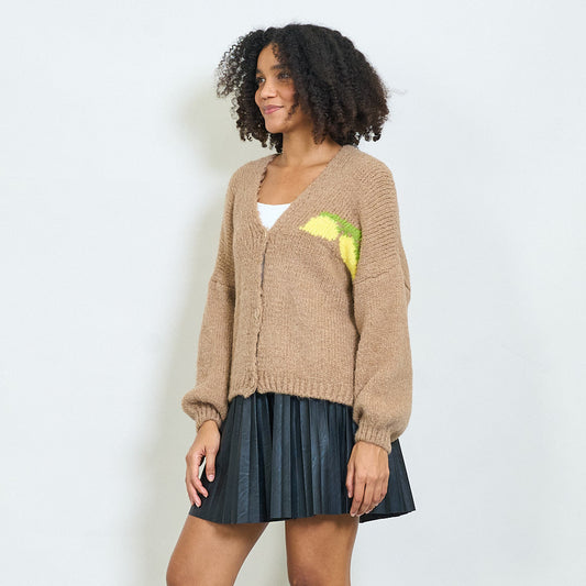 Flauschige Strickjacke „Limoncello“