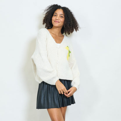 Flauschige Strickjacke „Limoncello“