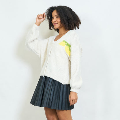 Flauschige Strickjacke „Limoncello“