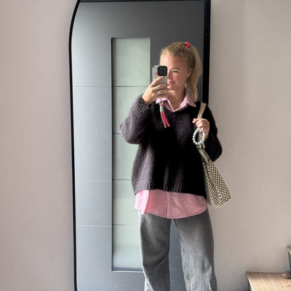 Strickpullover Mohair mit V-Ausschnitt