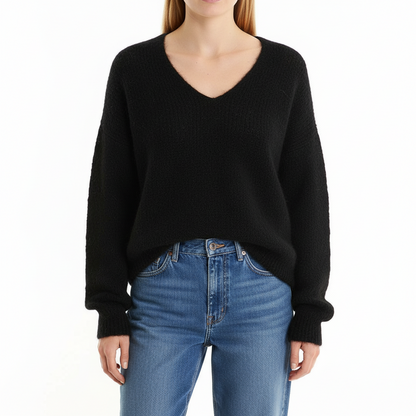 Strickpullover Mohair mit V-Ausschnitt