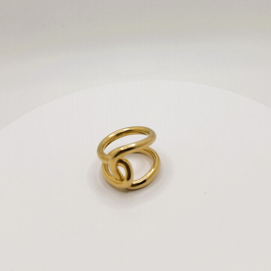 Stainless Steel Ring Damen | Doppelreihiger Statement-Ring