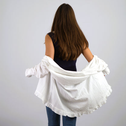 Baumwollbluse mit Wellenbündchen