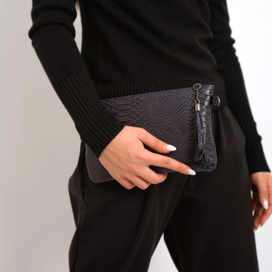 Textured Leather Clutch