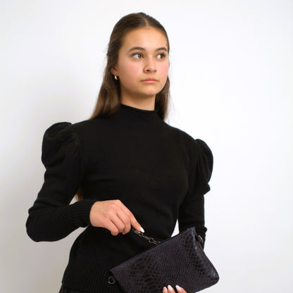 Feinstrickpullover mit Puffärmeln