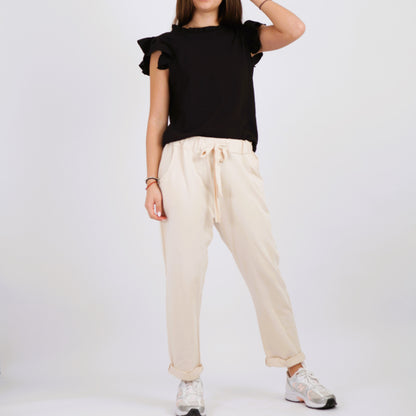 Zartes Top mit gewellten Ärmeln