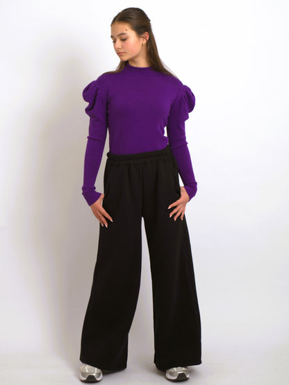 Feinstrickpullover mit Puffärmeln