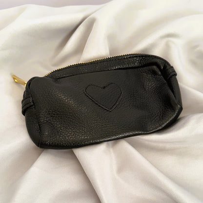 Ledermäppchen mit Herznaht -Made in Italy