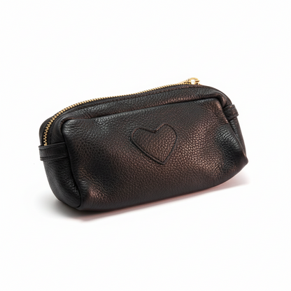 Ledermäppchen mit Herznaht -Made in Italy