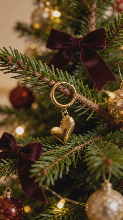 Herz Creolen · Edelstahl Gold